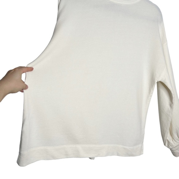 NWT LOFT White Eyelet Pullover Poet Sleeve Knit Blouse - Picture 11 of 12